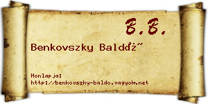 Benkovszky Baldó névjegykártya
